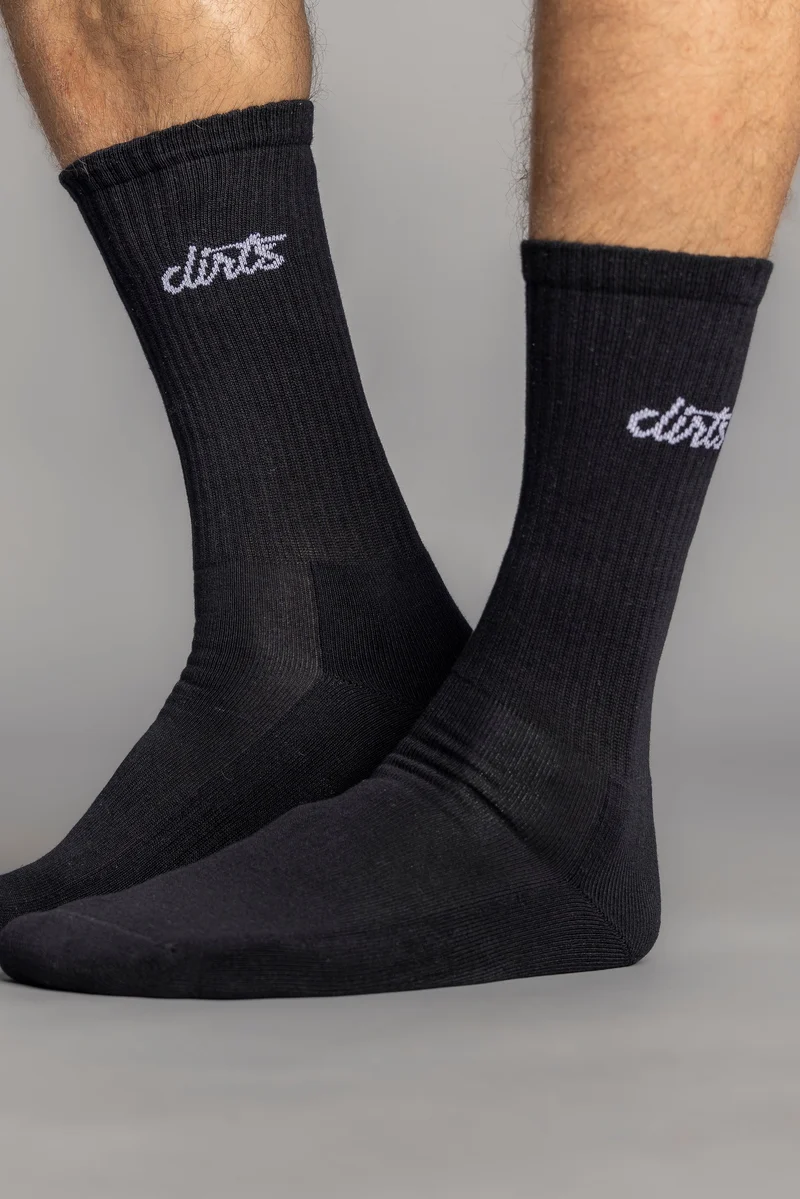 Dunkel-blaue Socken Classic Logo aus Bio-Baumwolle von DIRTS