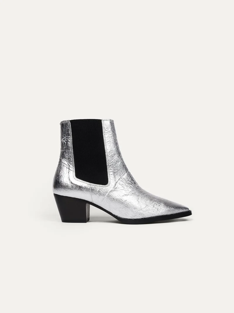 Silberne Ankle Boots 3 pm Friday rocks! aus Piñatex von Bikkou