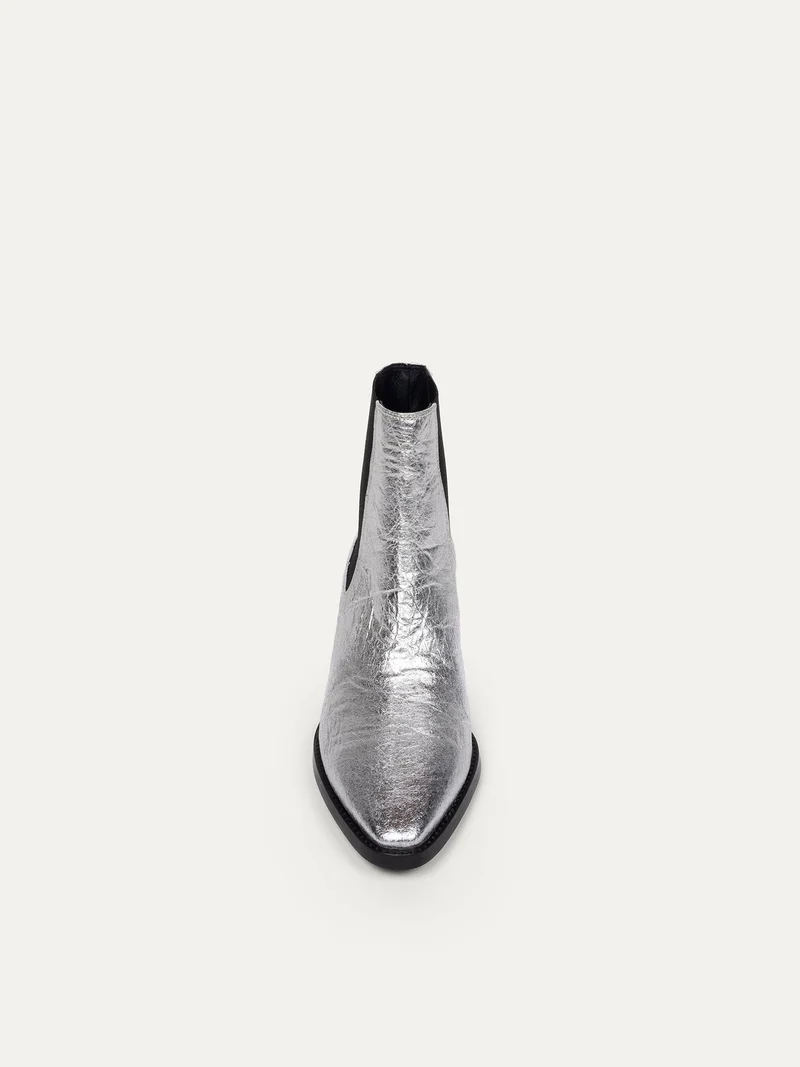Silberne Ankle Boots 3 pm Friday rocks! aus Piñatex von Bikkou