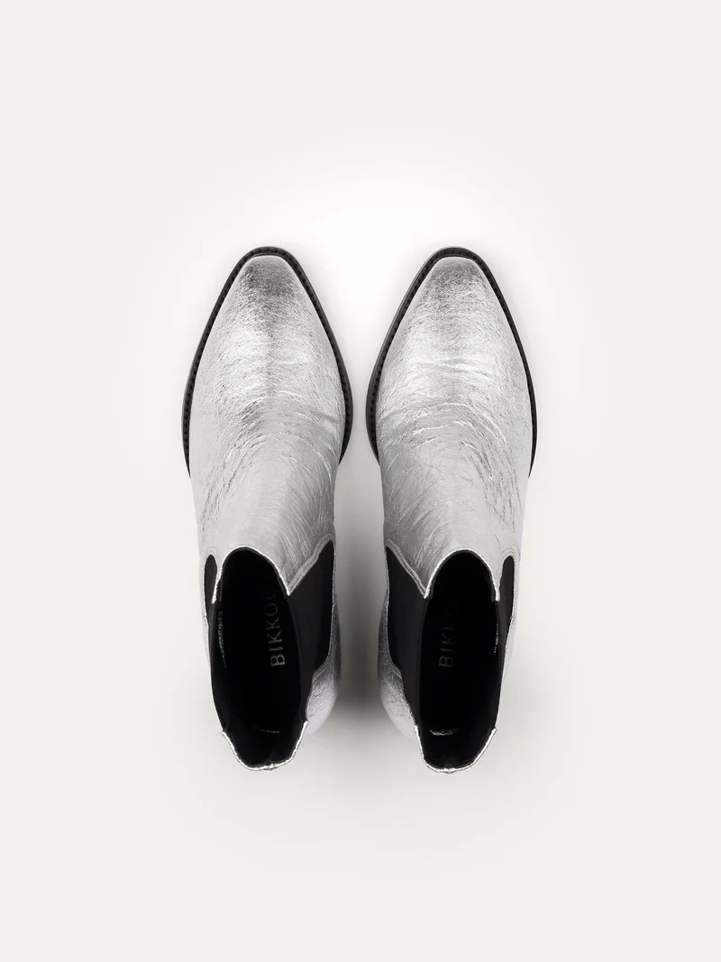Silberne Ankle Boots 3 pm Friday rocks! aus Piñatex von Bikkou