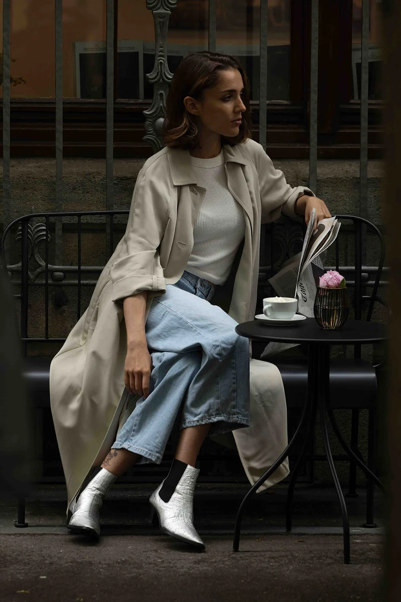 Silberne Ankle Boots 3 pm Friday rocks! aus Piñatex von Bikkou