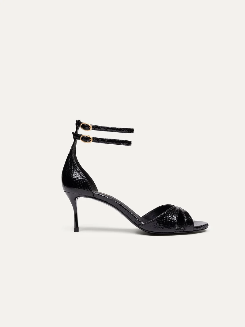 Schwarze High Heels 12:30 pm Summer lunch aus Python Specchio von Bikkou