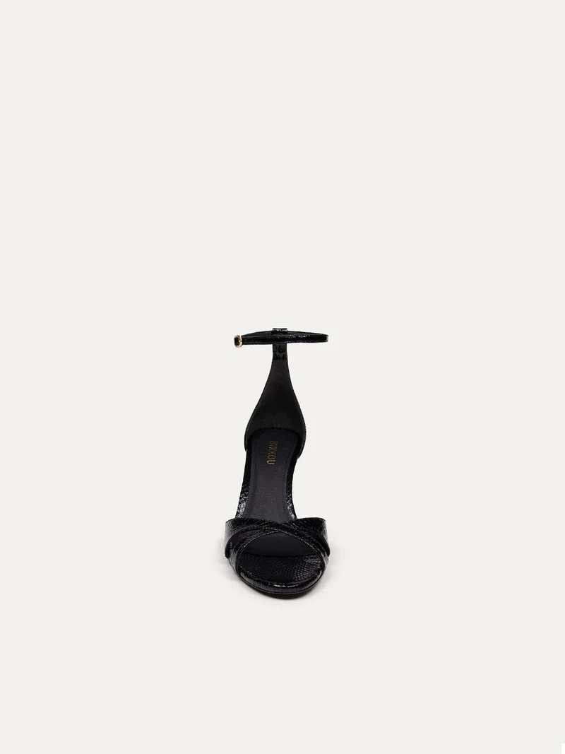 Schwarze High Heels 12:30 pm Summer lunch aus Python Specchio von Bikkou