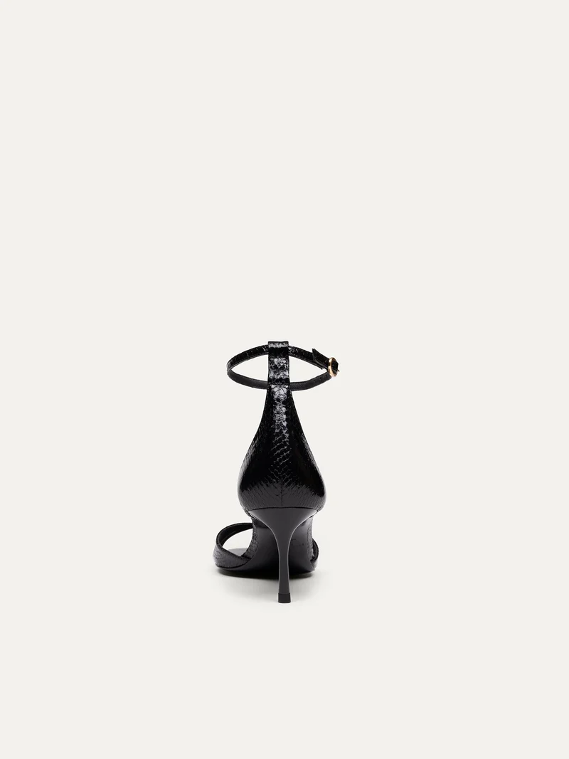 Schwarze High Heels 12:30 pm Summer lunch aus Python Specchio von Bikkou