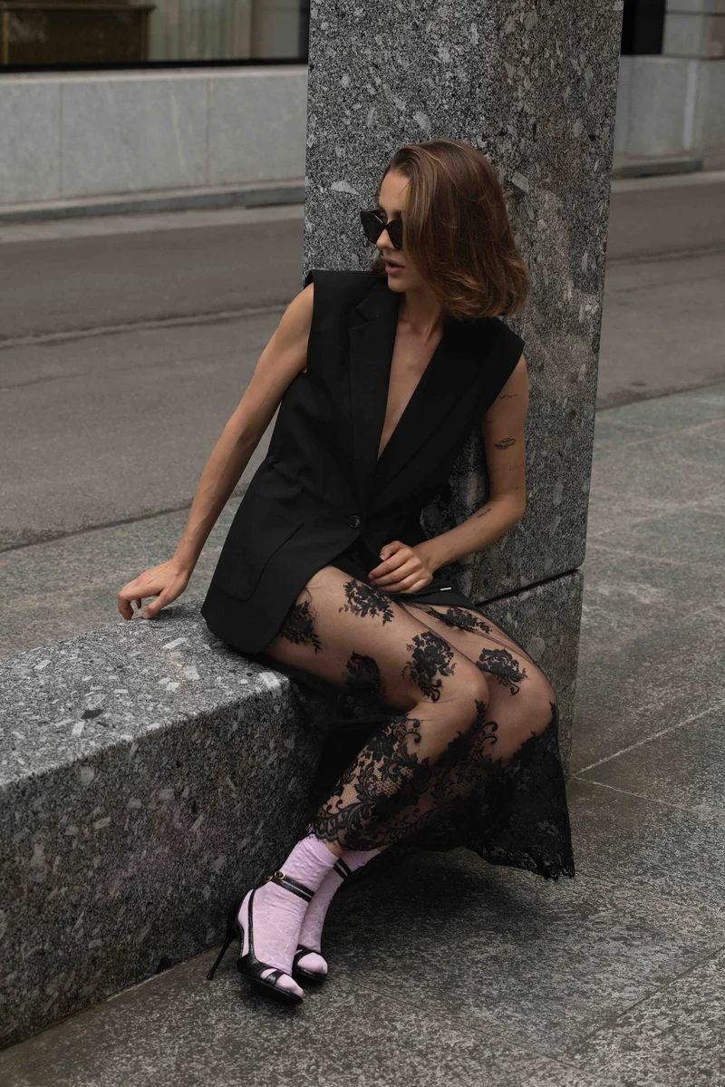 Schwarze High Heels 2 am Dancing in the club aus Python specchio von Bikkou