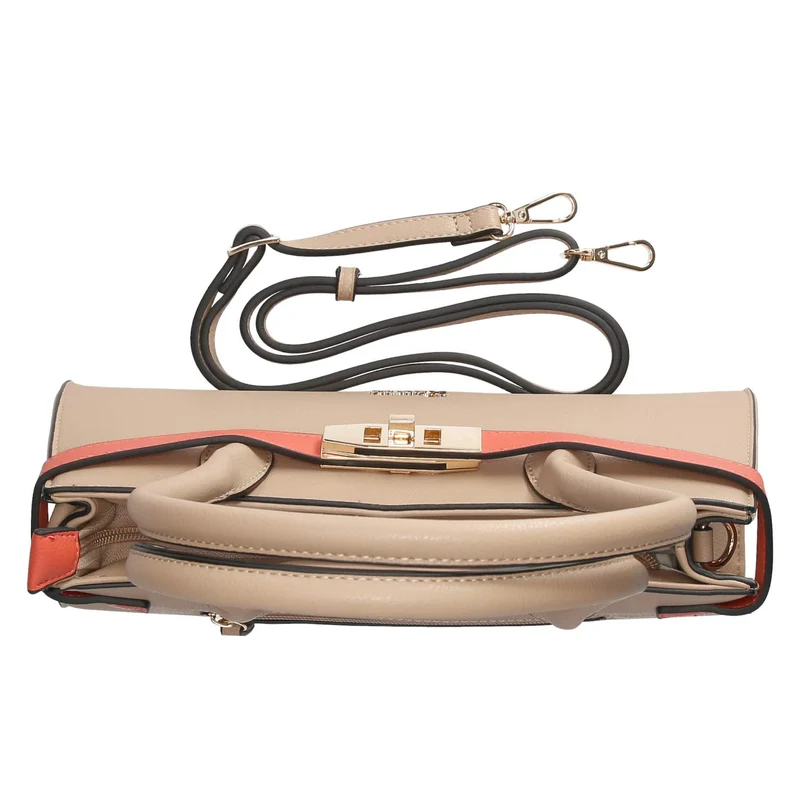Schultertasche Beige