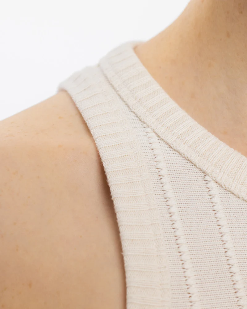 Strick Kleid Bio Baumwolle - Creme