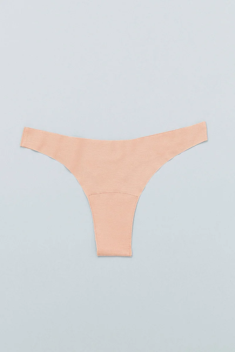 Hautfarbener Tanga aus Tencel & Elastan von moi-basics