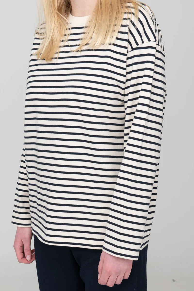Longsleeve Stina naturweiss-marine