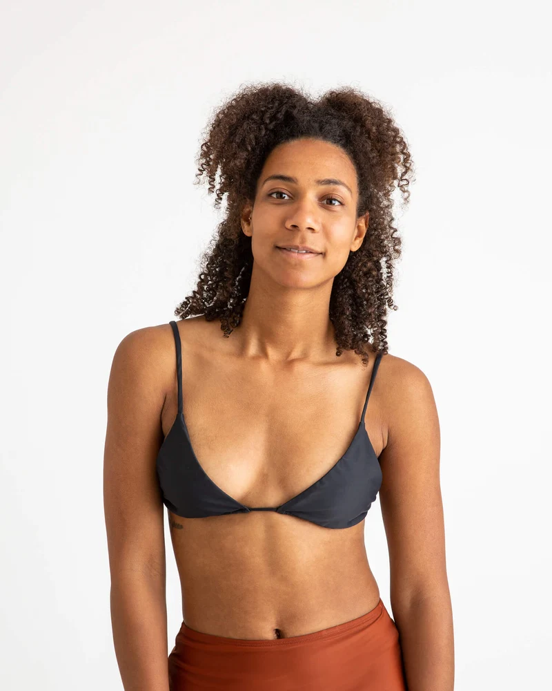 Schwarzes Triangle Bikini Top aus recyceltem Polyamid von Matona