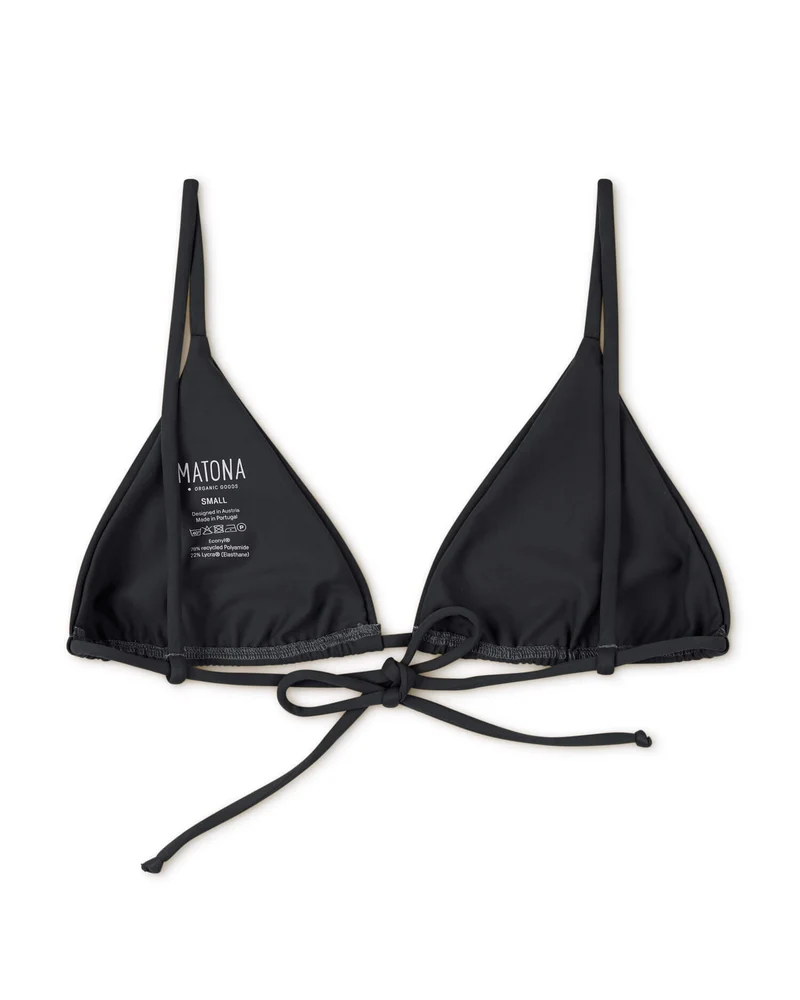 Schwarzes Triangle Bikini Top aus recyceltem Polyamid von Matona