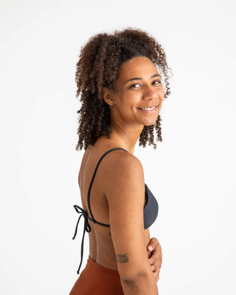 Schwarzes Triangle Bikini Top aus recyceltem Polyamid von Matona