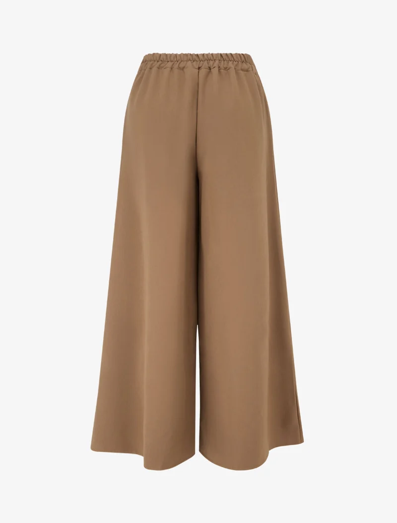 Hose mit hoher Taille und weitem Schnitt - Kamel
