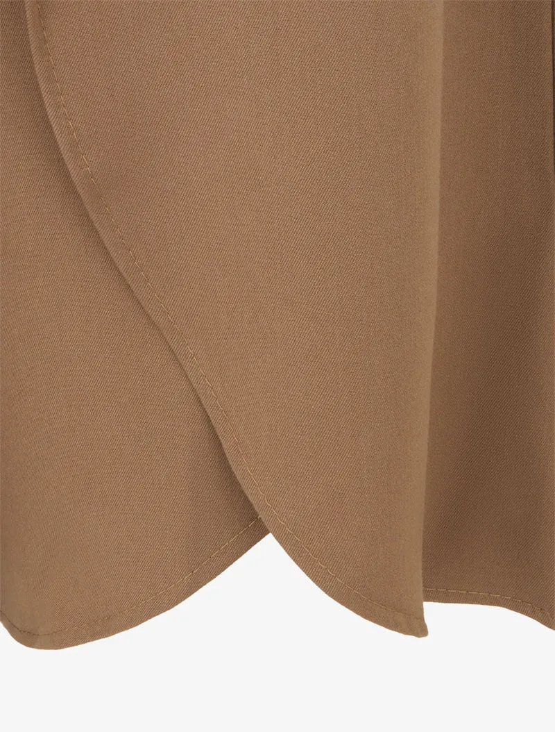 Hose mit hoher Taille und weitem Schnitt - Kamel