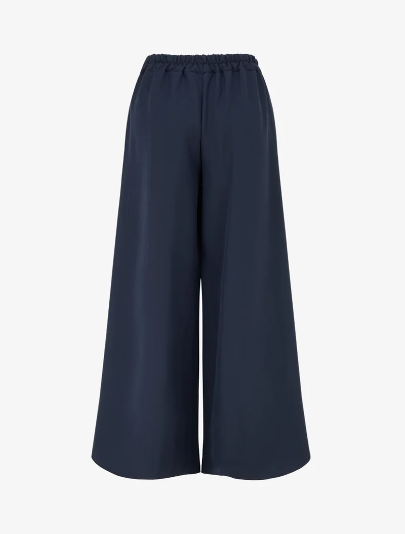 Hose mit hoher Taille und weitem Schnitt - Marine