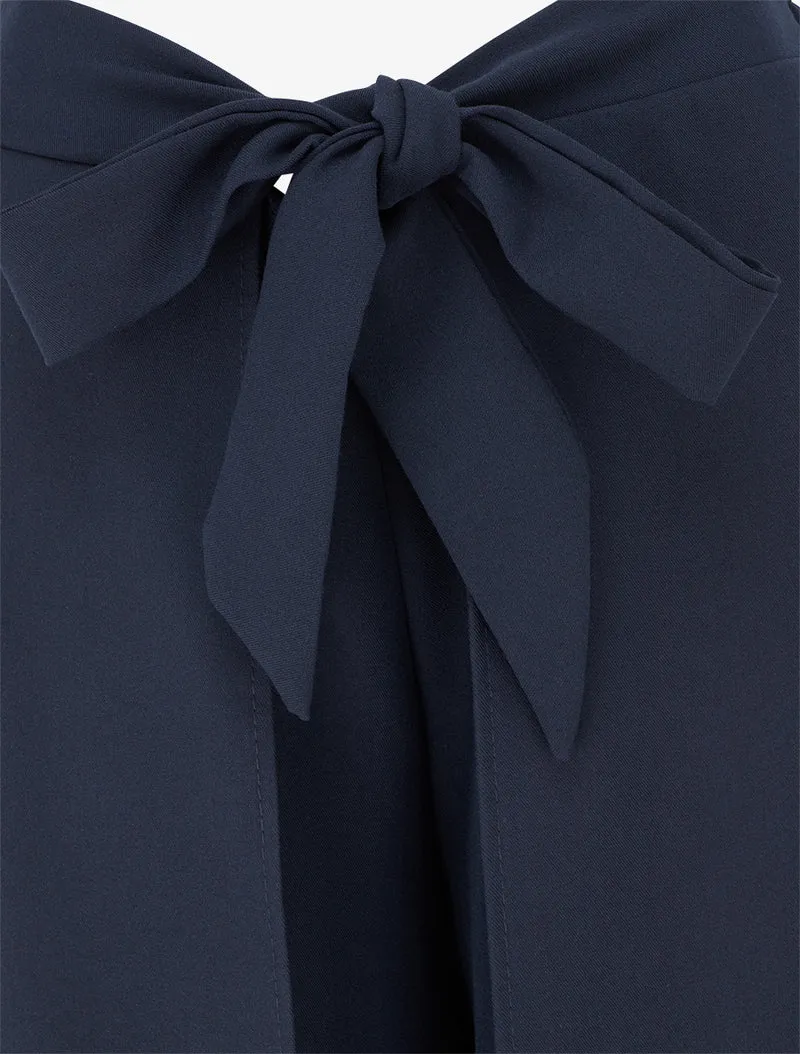 Hose mit hoher Taille und weitem Schnitt - Marine