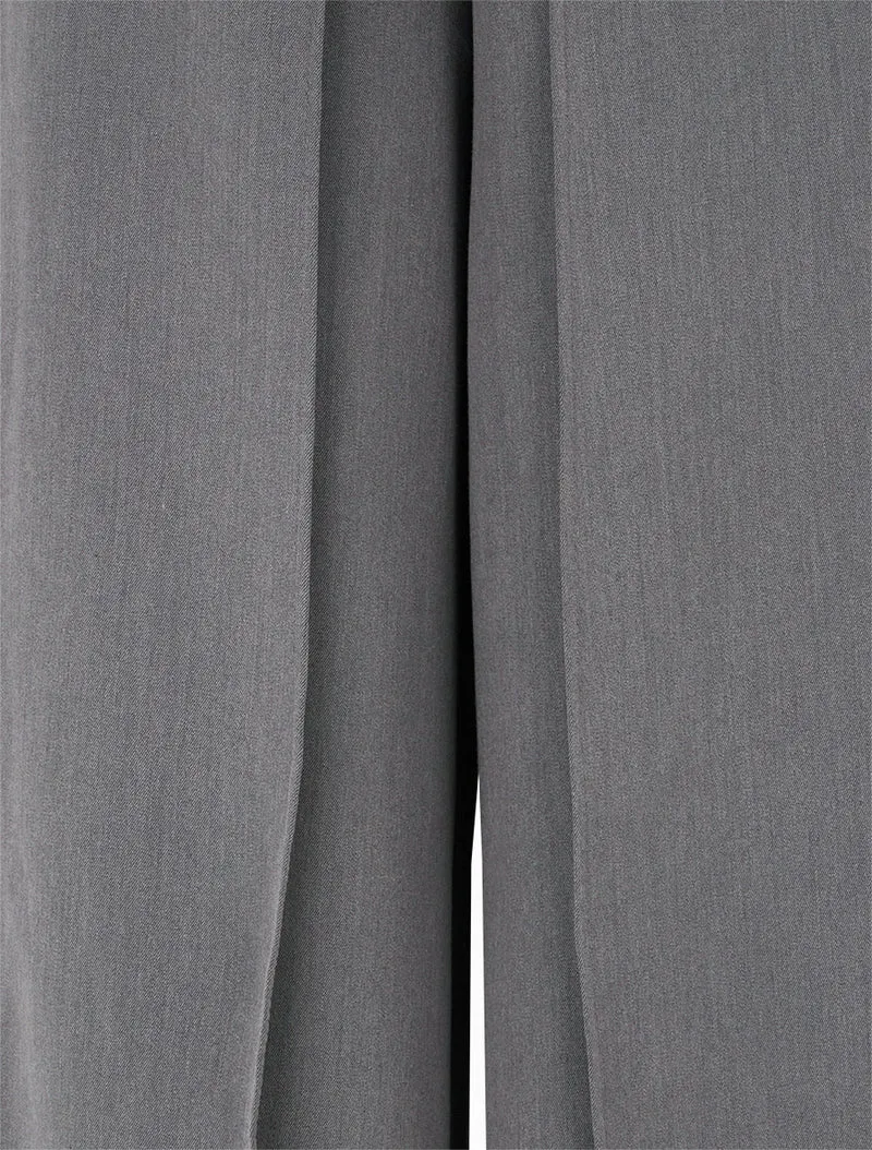Hose mit hoher Taille und weitem Schnitt - Grau