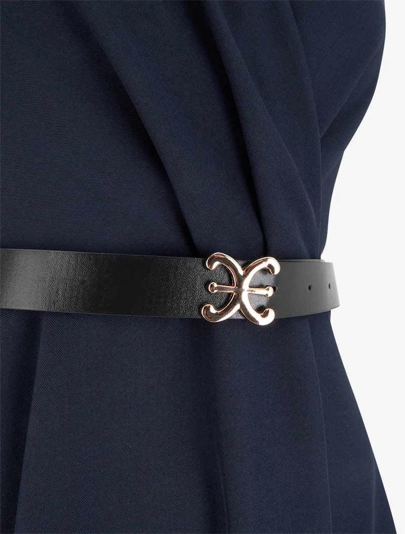 Ärmelloses Skaterkleid mit Wickelausschnitt - Marine
