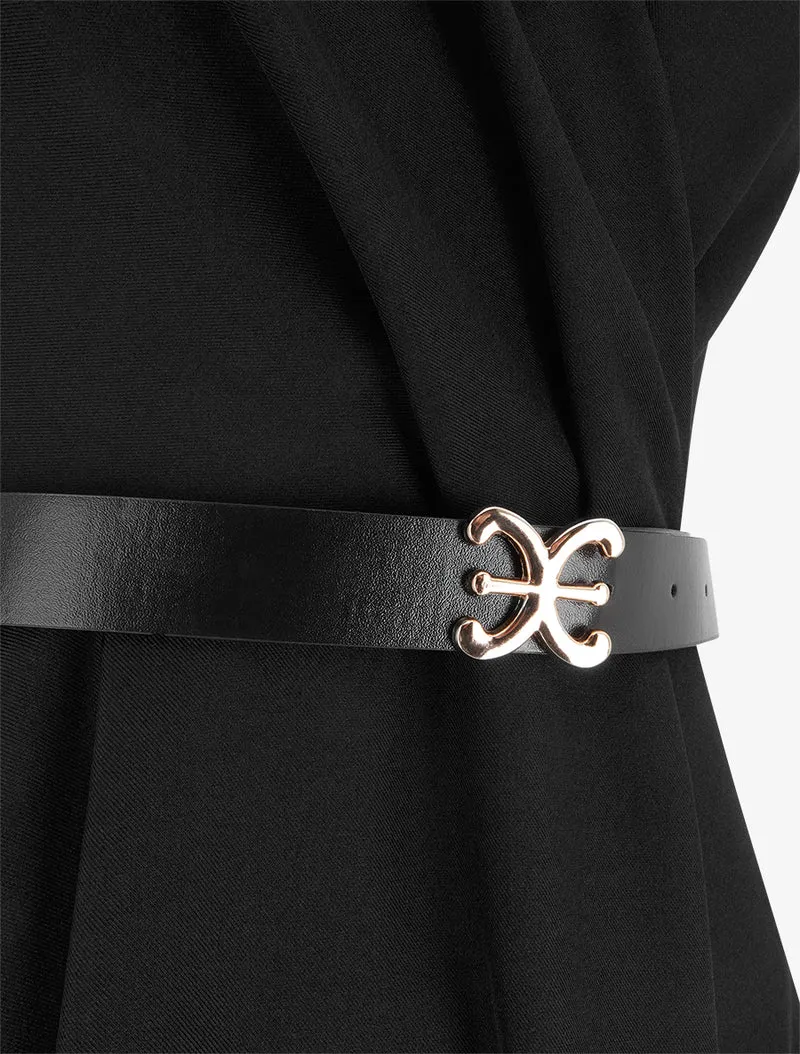 Ärmelloses Skaterkleid mit Wickelausschnitt - Schwarz