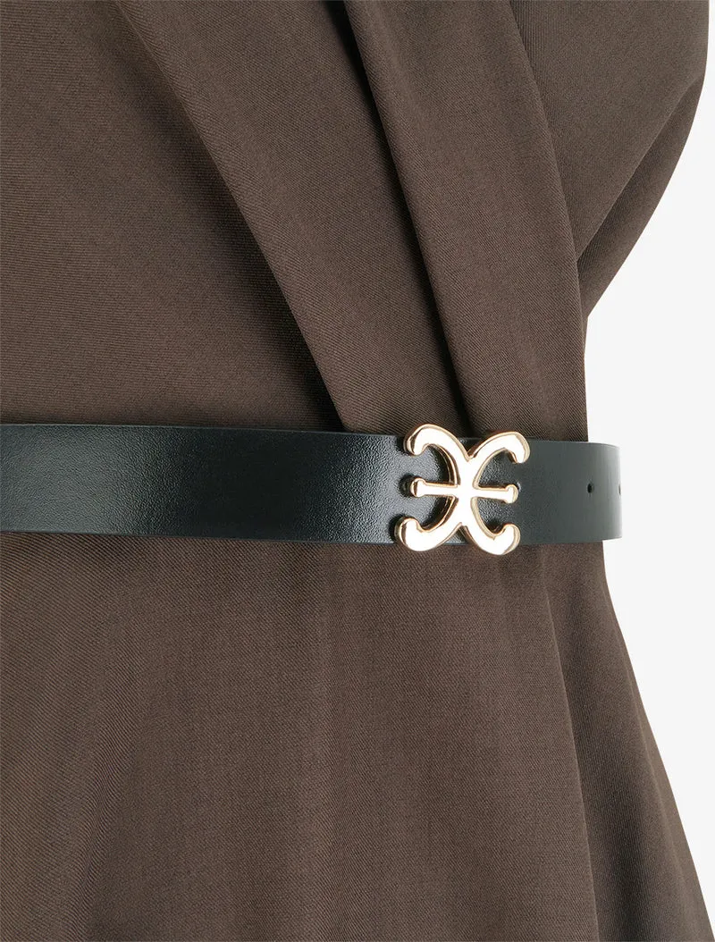 Ärmelloses Skaterkleid mit Wickelausschnitt - Braun