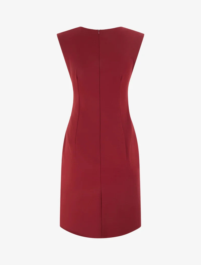 Ärmelloses Kleid mit Drapierungseffekt - Bordeaux
