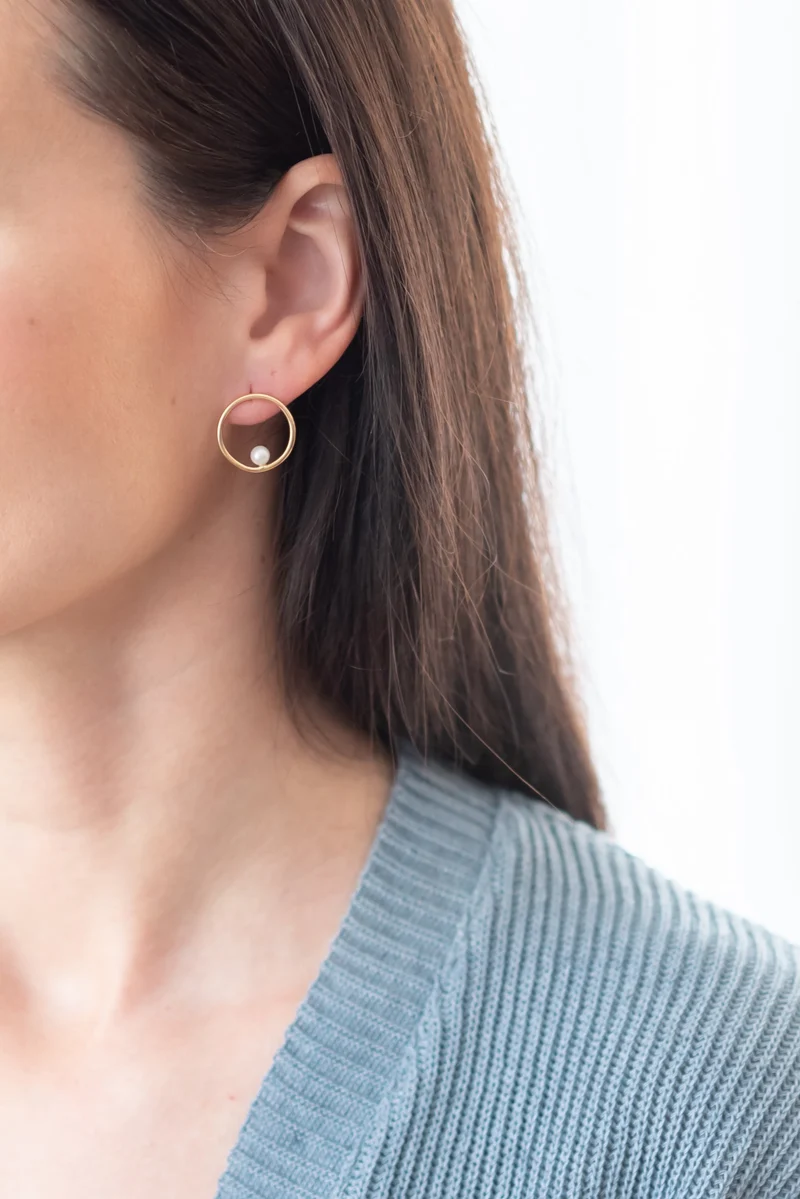 Billabong Runde Ohrringe mit Perle - Klein