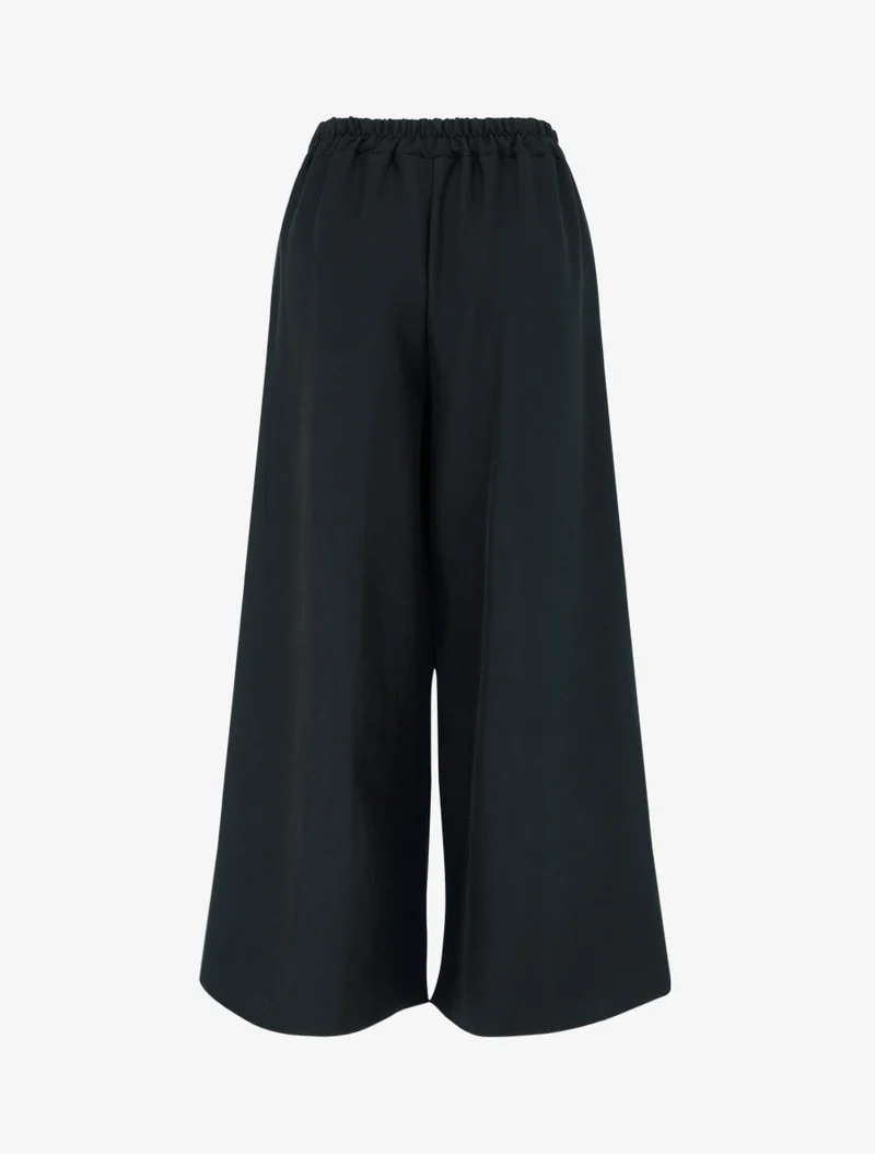 Hose mit hoher Taille und weitem Schnitt - Schwarz