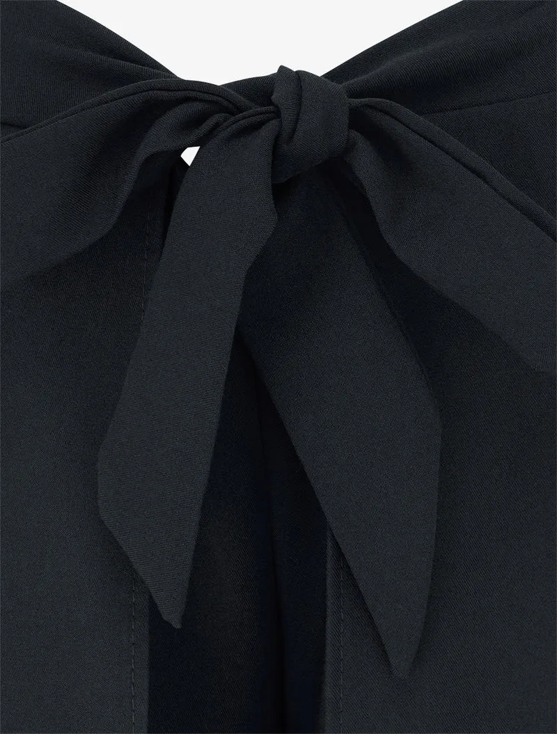 Hose mit hoher Taille und weitem Schnitt - Schwarz