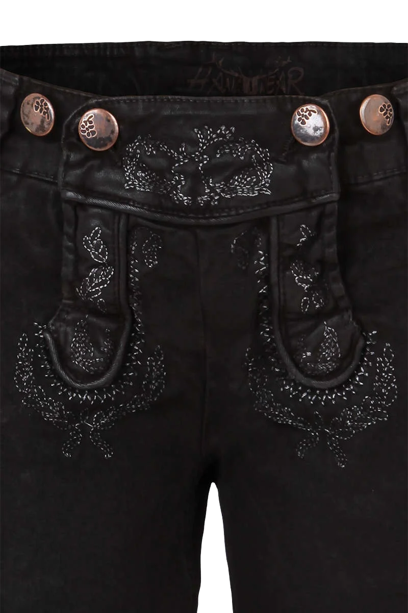 Kinder Jeansshort in Lederhosenoptik
