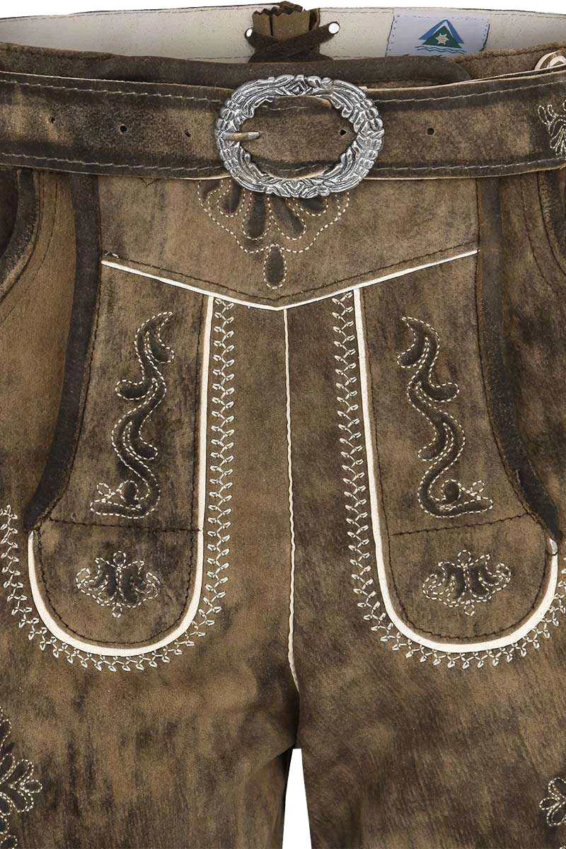 Kinder Lederhose kurz mit Gürtel