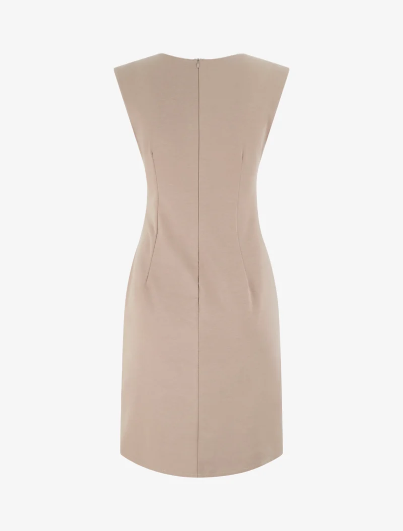 Ärmelloses Kleid mit Drapierungseffekt - Maulwurf