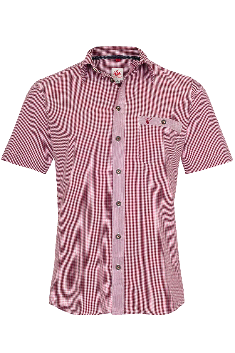 Trachtenhemd Kurzarm Slim Fit kariert