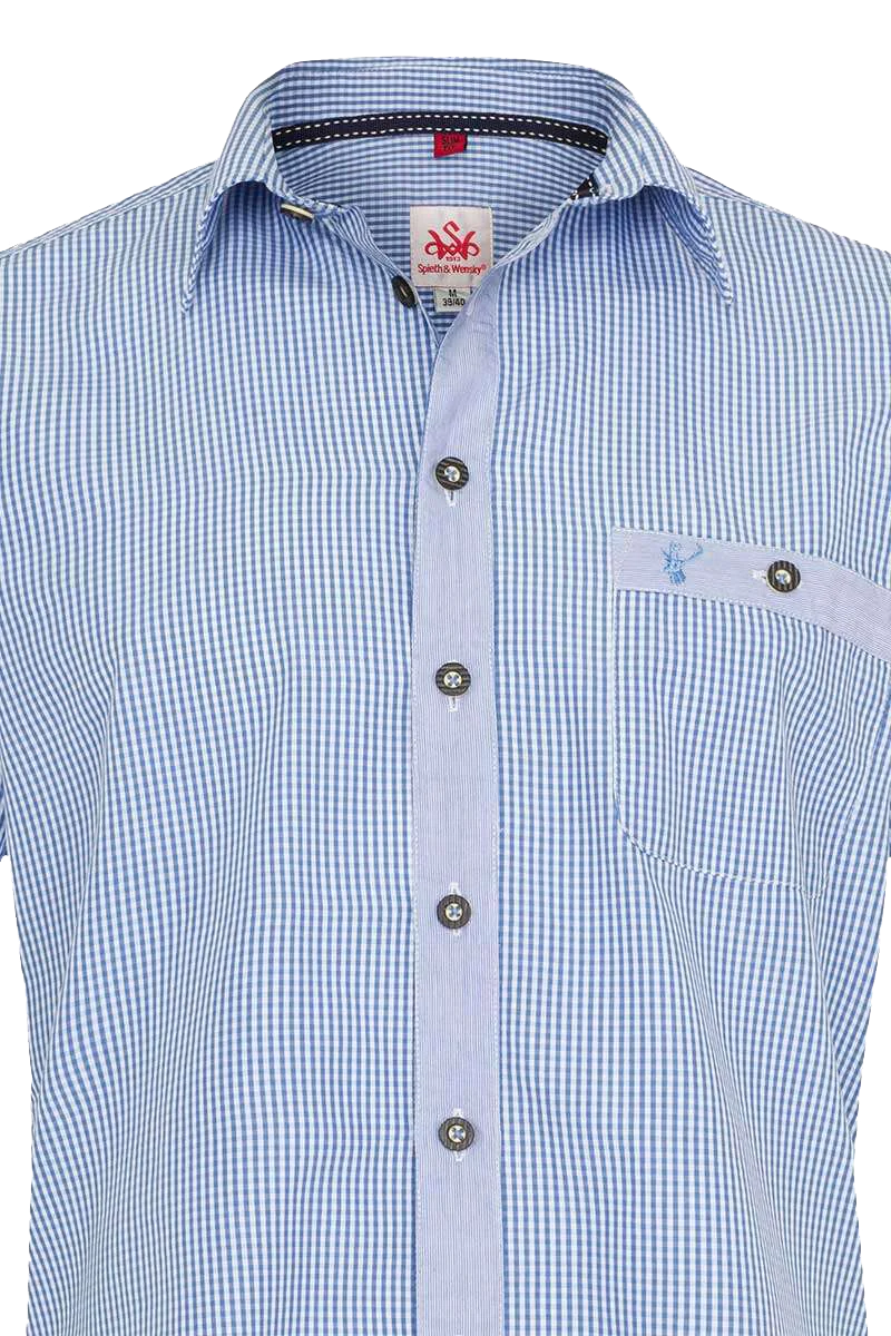 Trachtenhemd Kurzarm Slim Fit kariert