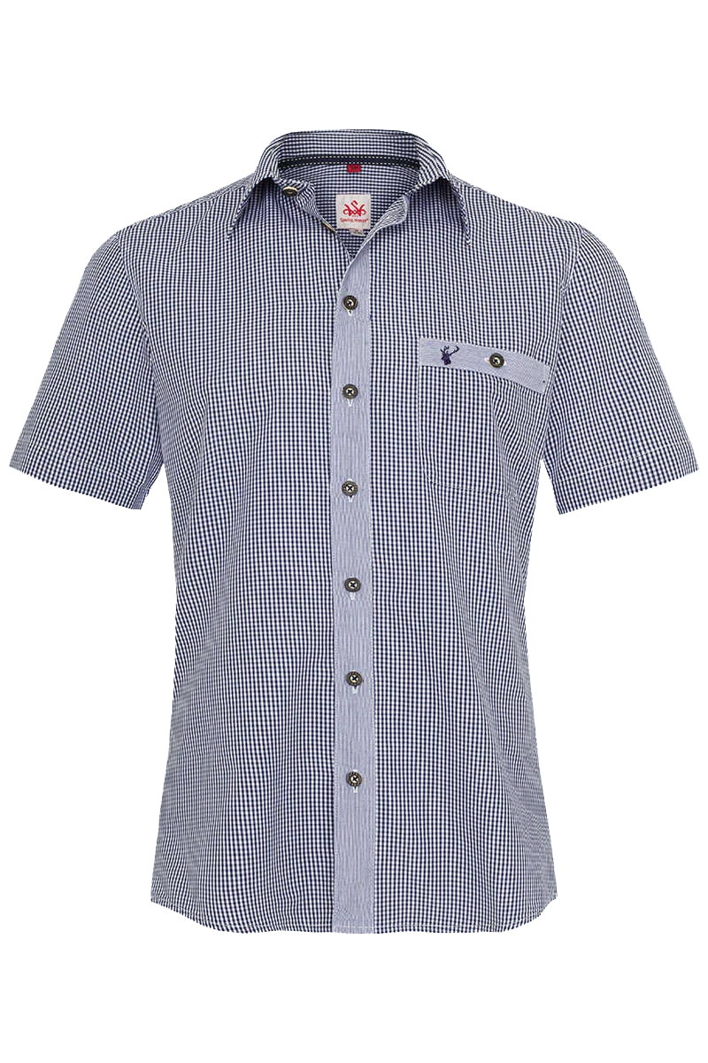 Trachtenhemd Kurzarm Slim Fit kariert