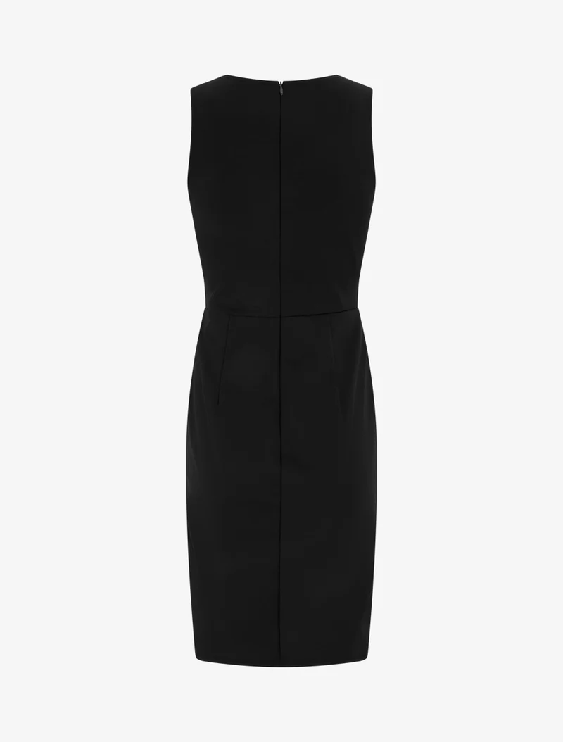 Ärmelloses Wickelkleid mit Pailletten - Schwarz
