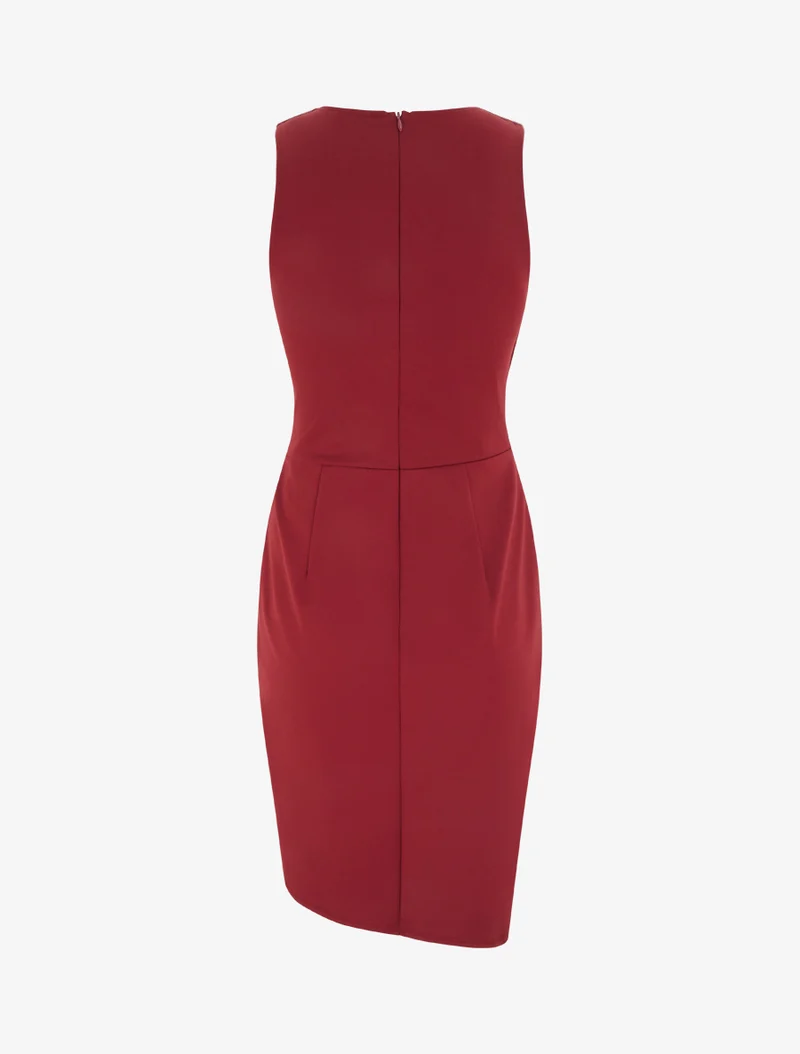 Ärmelloses Wickelkleid mit Pailletten - Bordeaux