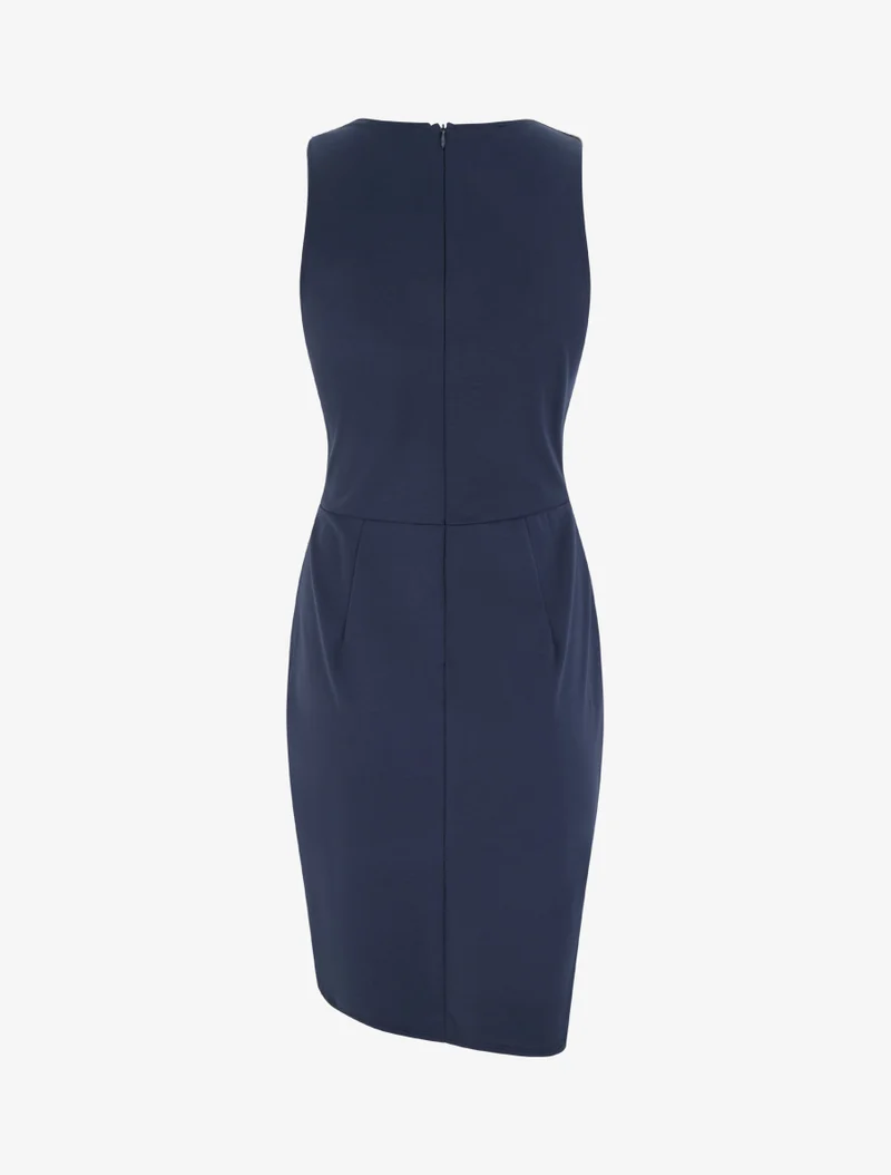 Ärmelloses Wickelkleid mit Pailletten - Marine