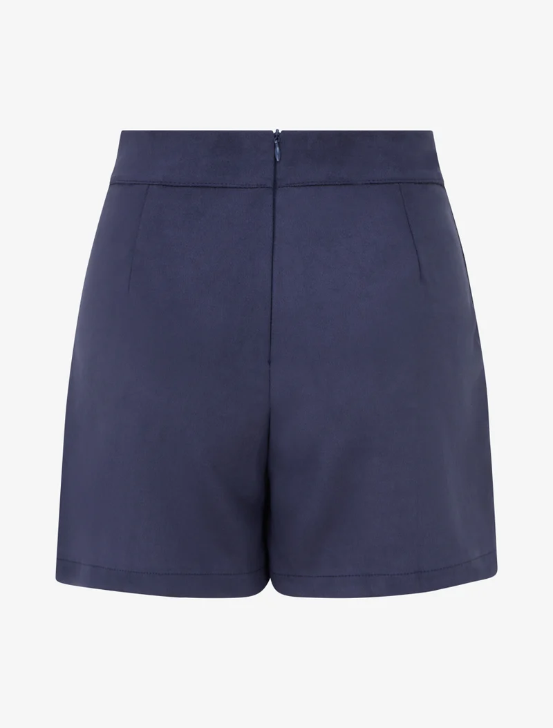Wickelrock-Shorts aus Wildlederimitat - Marine
