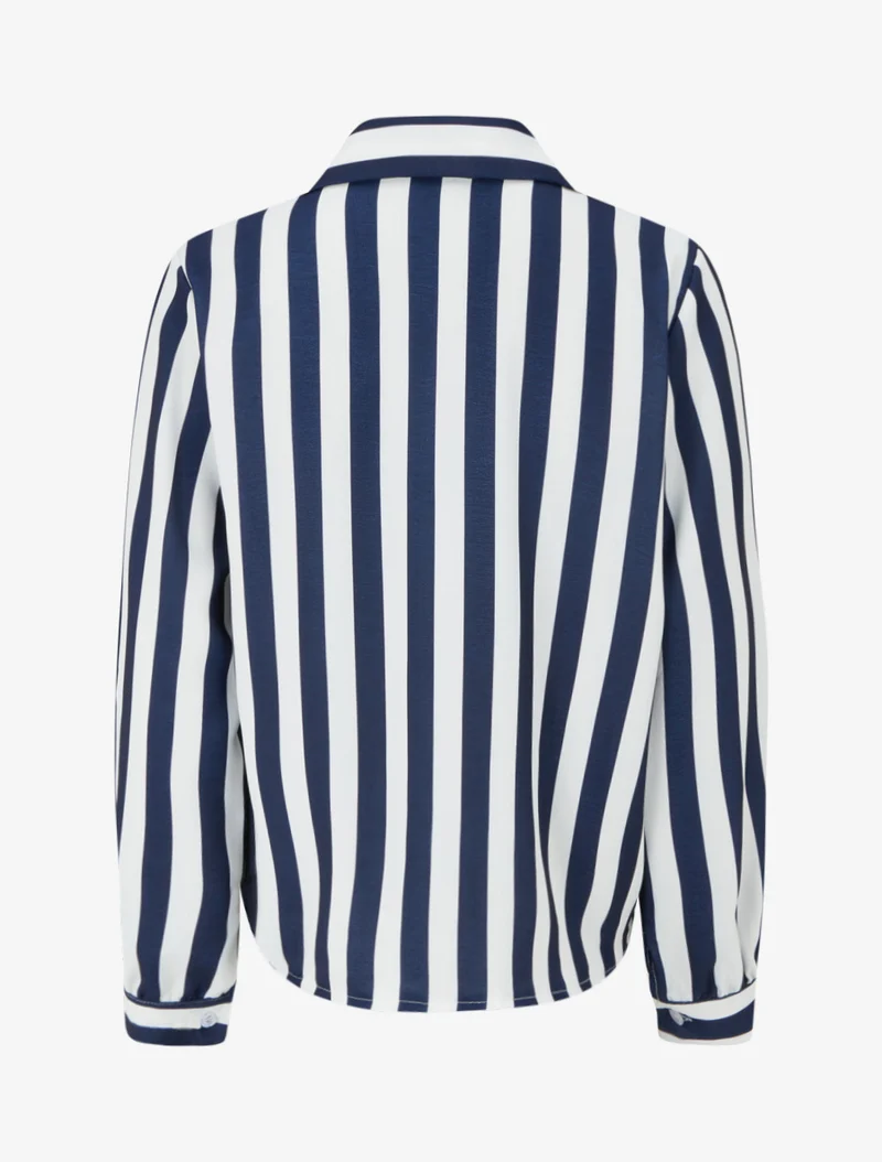 Gestreifte Hemdbluse - Marine