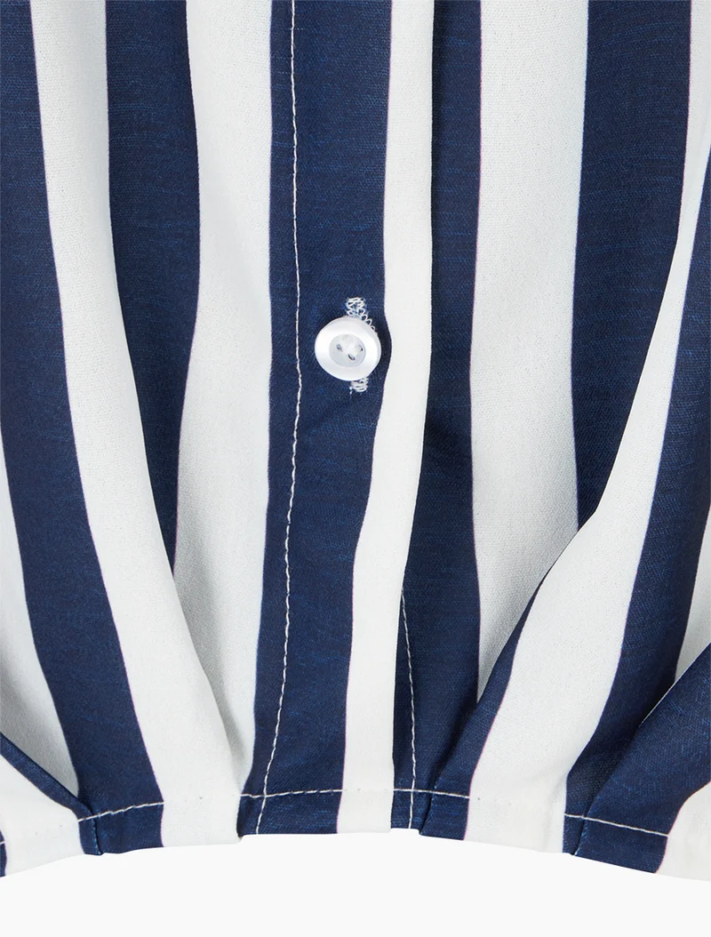 Gestreifte Hemdbluse - Marine