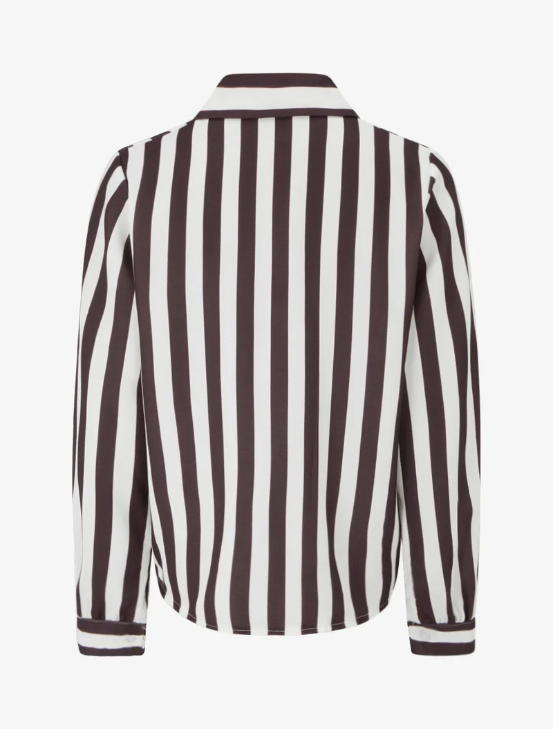 Gestreifte Hemdbluse - Braun