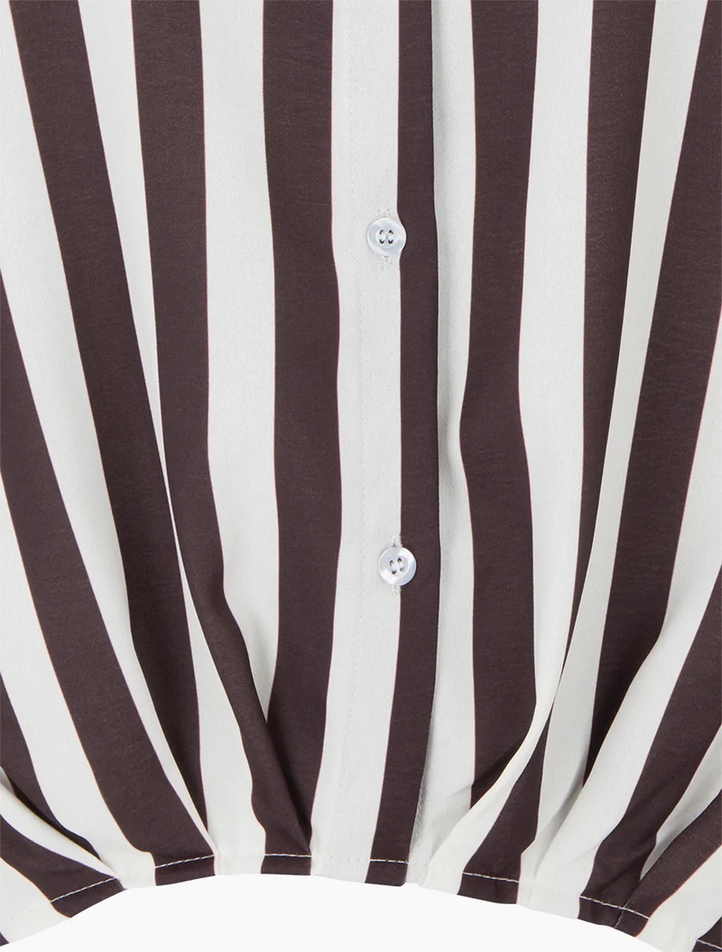 Gestreifte Hemdbluse - Braun
