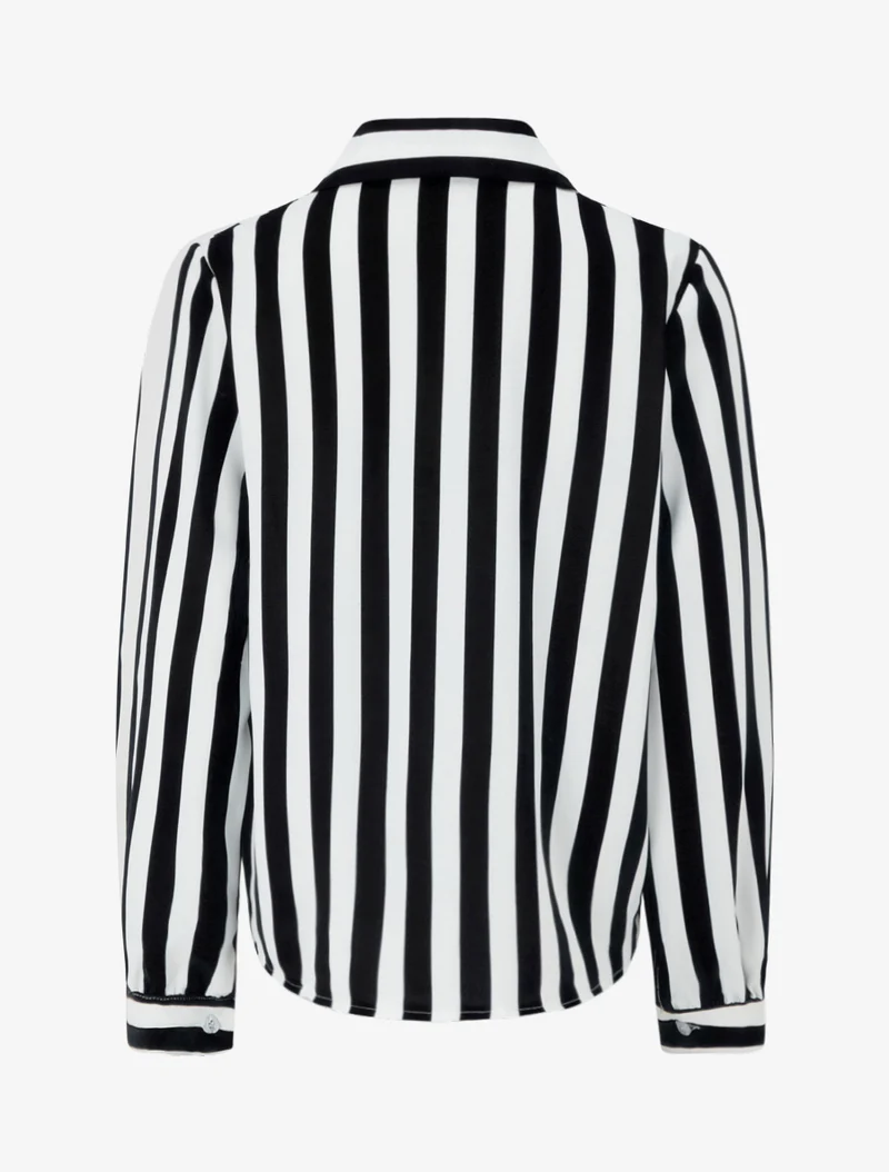 Gestreifte Hemdbluse - Schwarz