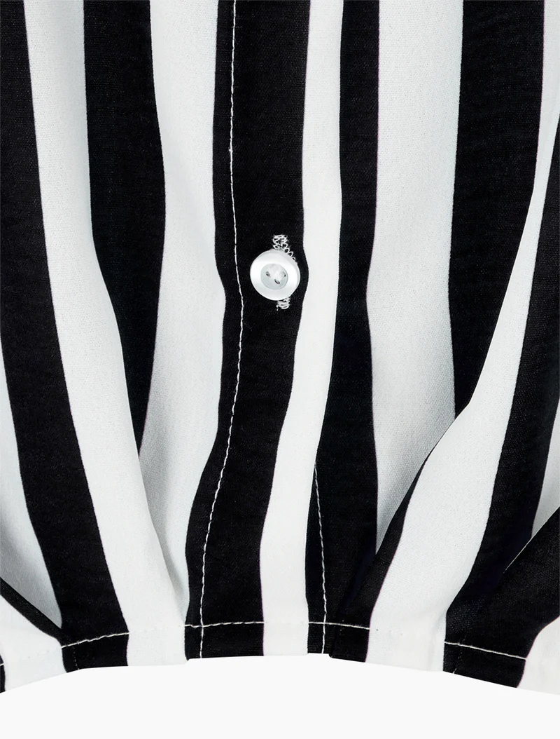 Gestreifte Hemdbluse - Schwarz