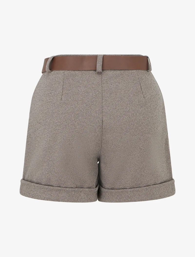 Filzshorts mit Gürtel - Maulwurf