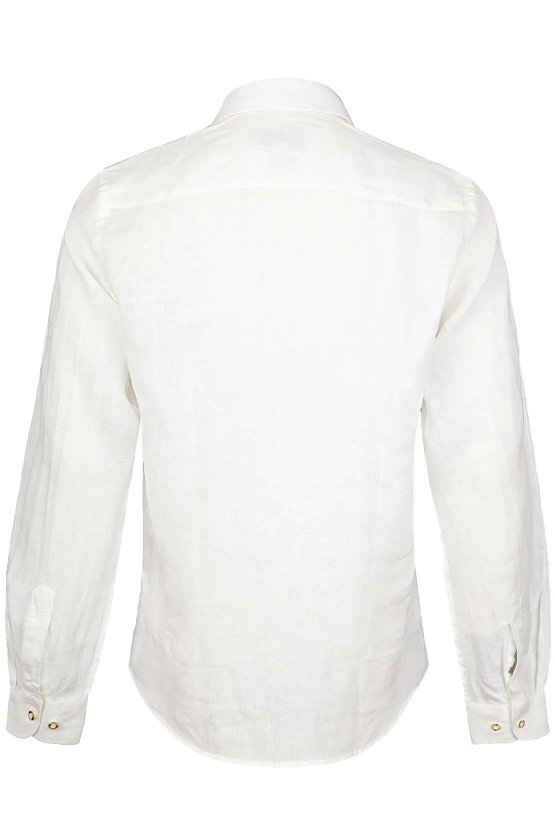 Herren Leinenhemd Hemdkragen