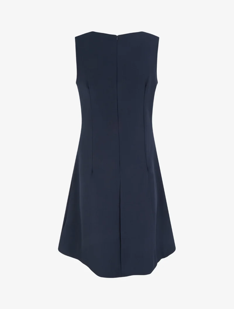 Ärmelloses Kleid mit Schmuckeinsatz - Marine
