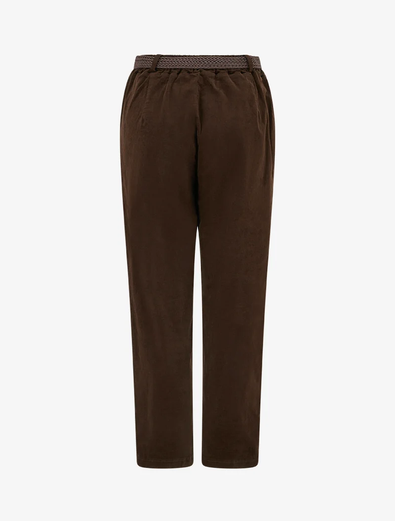 Paperbag-Hose im Cord-Look - Braun