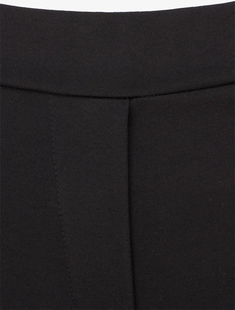 Gerade geschnittene einfarbige Hose - Schwarz