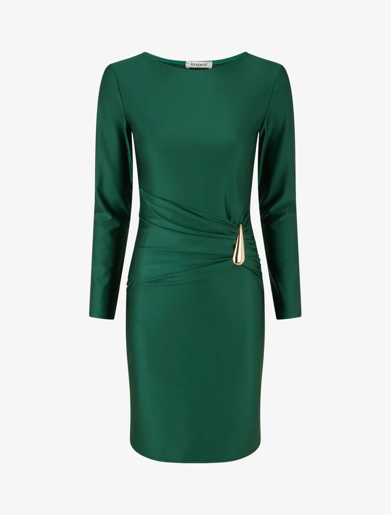 Midikleid mit Metallschmuck - Grün